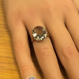 Ladies large 9ct gold citrine dress ring