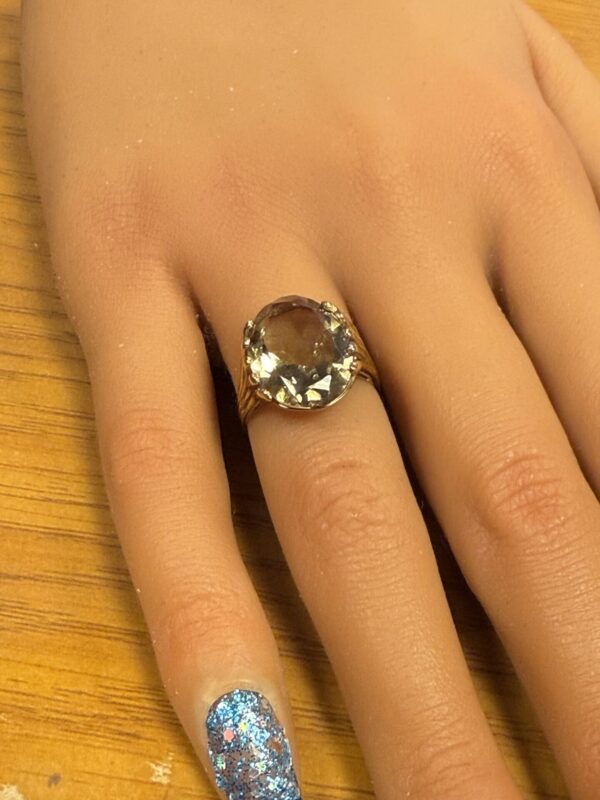 Ladies large 9ct gold citrine dress ring
