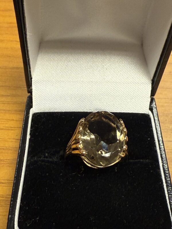 Ladies large 9ct gold citrine dress ring - Image 3