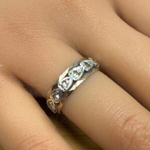 9ct gold gem set full eternity ring