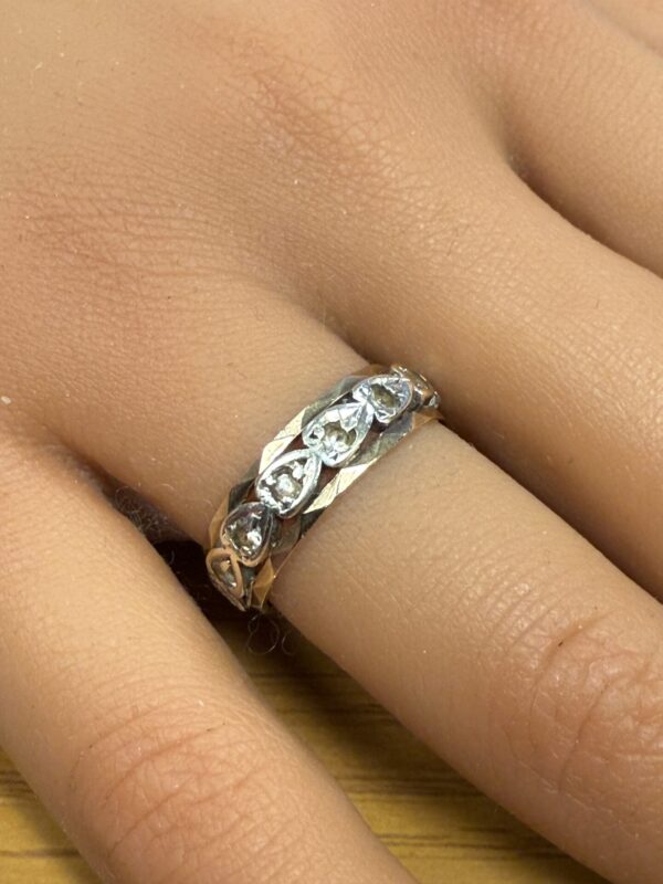 9ct gold gem set full eternity ring