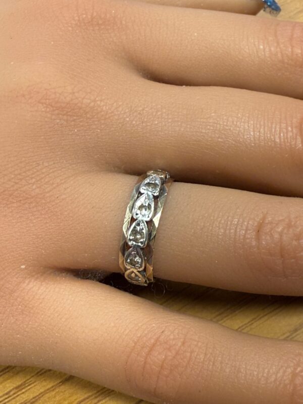9ct gold gem set full eternity ring - Image 2