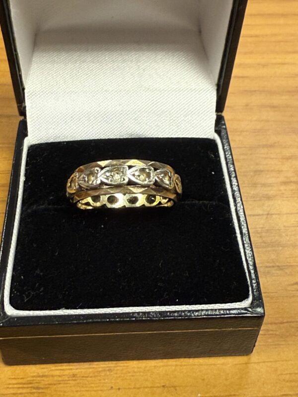 9ct gold gem set full eternity ring - Image 3