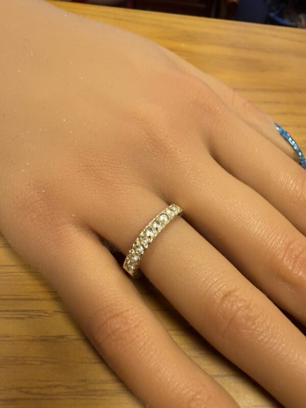 Cz gem set 9ct gold half eternity ladies ring - Image 2