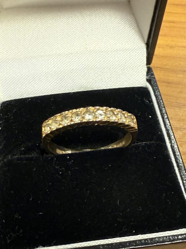 Cz gem set 9ct gold half eternity ladies ring - Image 3