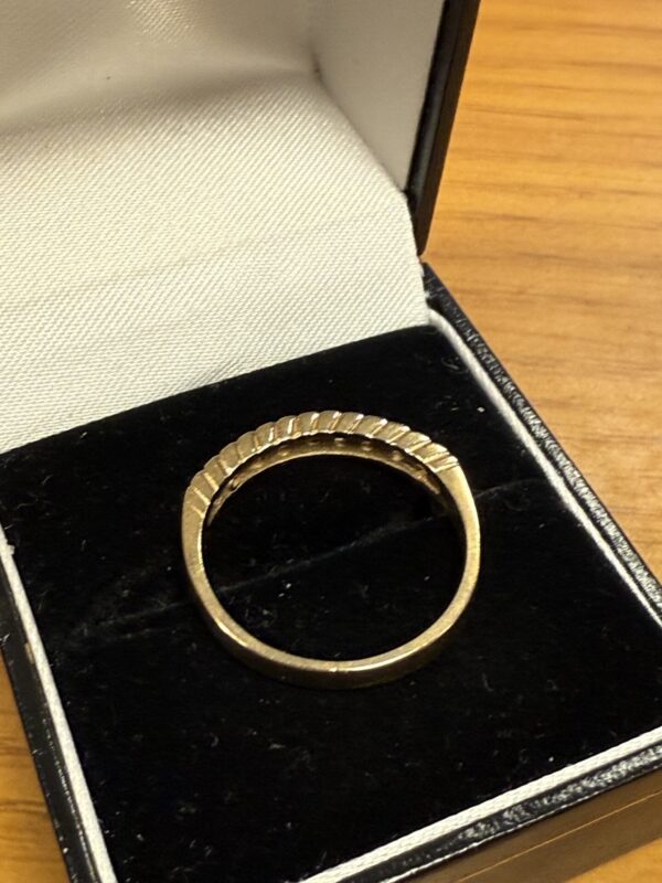 Cz gem set 9ct gold half eternity ladies ring - Image 6