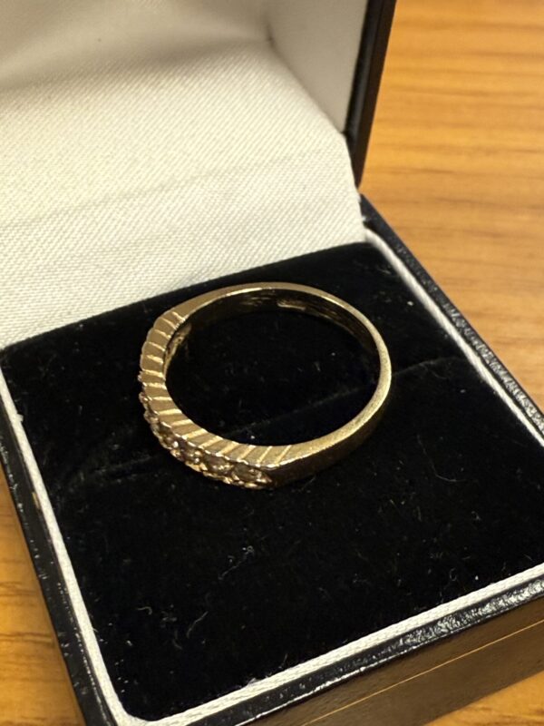 Cz gem set 9ct gold half eternity ladies ring - Image 7