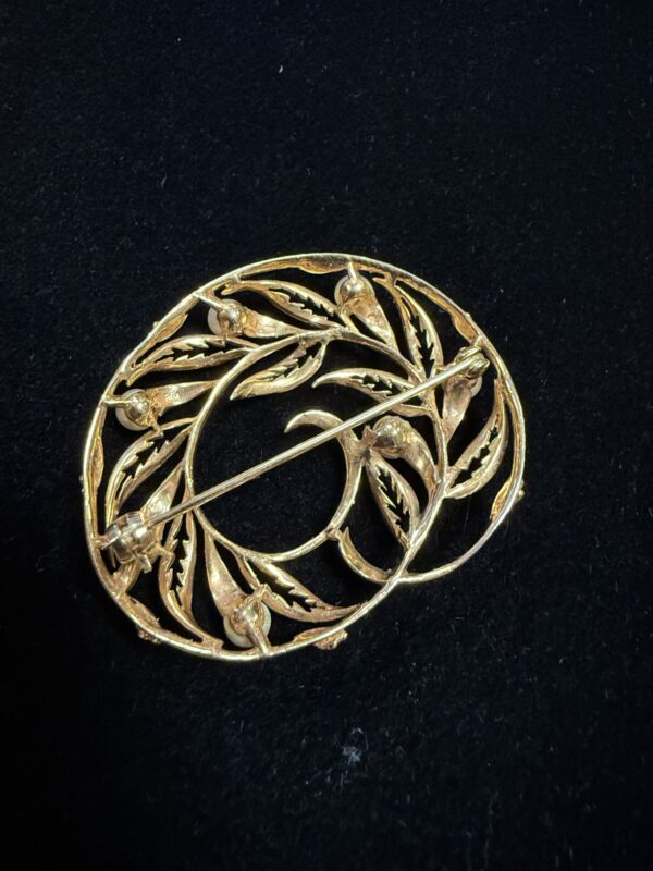 9ct gold and Pearl organic brooch - Image 4
