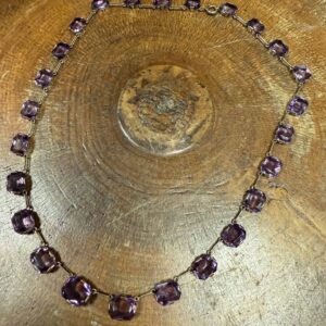 Antique amethyst 9ct gold necklace