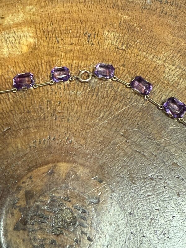 Antique amethyst 9ct gold necklace - Image 3