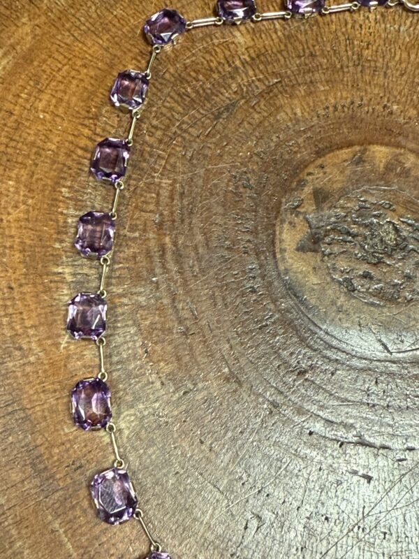Antique amethyst 9ct gold necklace - Image 4