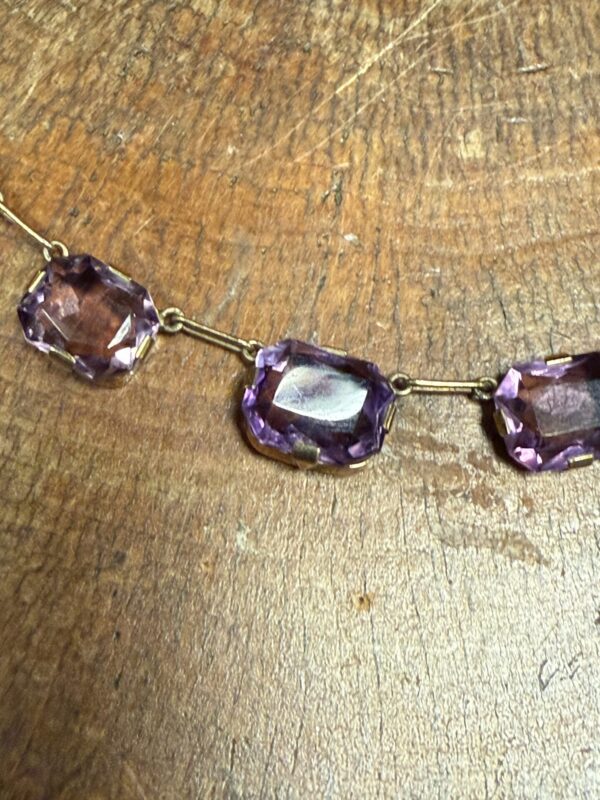 Antique amethyst 9ct gold necklace - Image 5