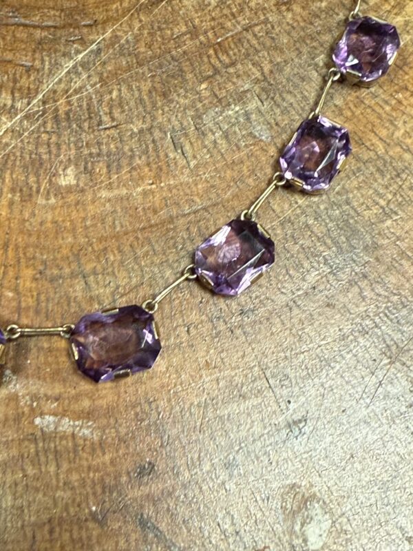 Antique amethyst 9ct gold necklace - Image 6