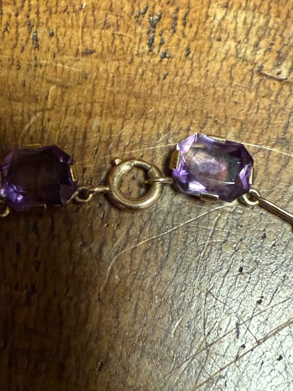 Antique amethyst 9ct gold necklace - Image 7