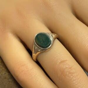 9ct gold blood stone signet ring