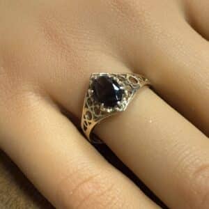 Unusual set Smokey quartz 9ct gold ring