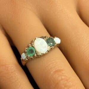 9ct Opal and gem set ladies ring