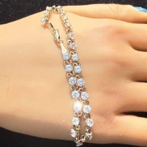 14ct gold cz set tennis bracelet