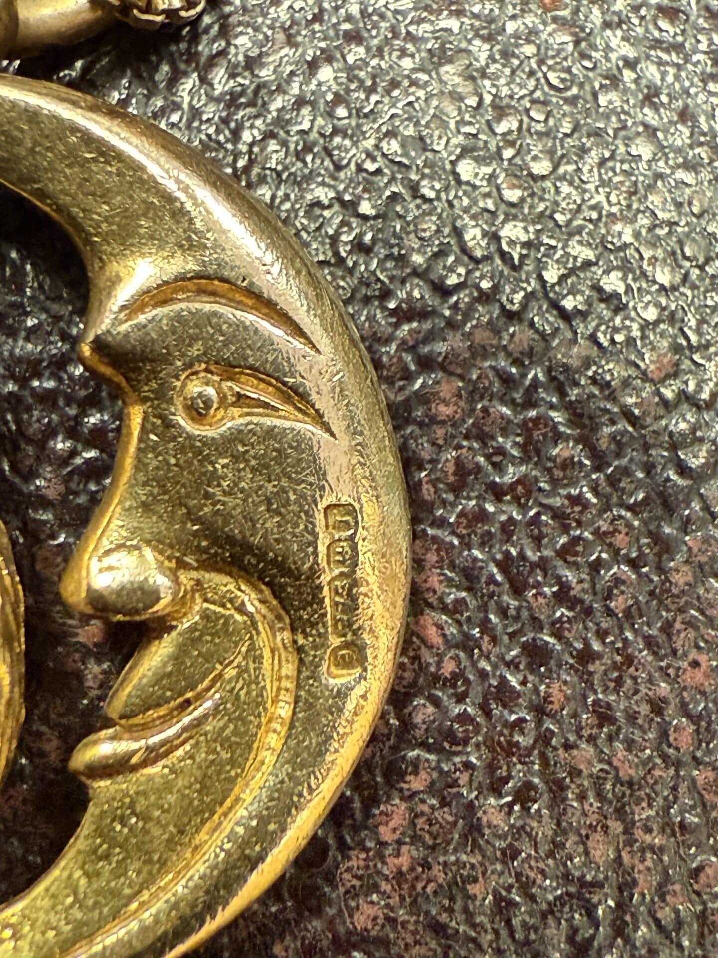Owl On Moon Pendant – Sterling Silver & 9ct Gold – Old English Jewellers – Chain Included