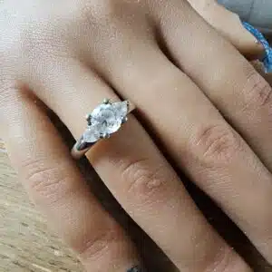 Silver CZ Engagement Ring