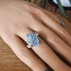 Silver Blue Topaz Dress Ring