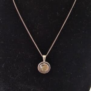 Silver Rutilated Quartz Pendant and Chain