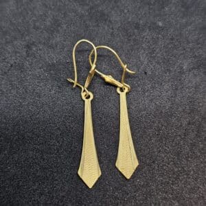 9ct Gold Textured Dangle Earrings