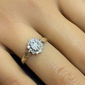 9ct gold ladies diamond ring