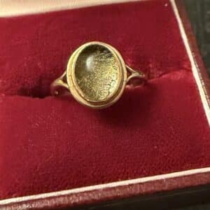 9ct gold ladies cabochon citrine ring