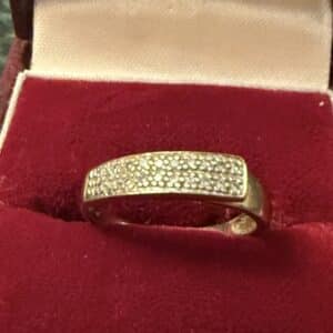9ct gold diamond set overlap ring