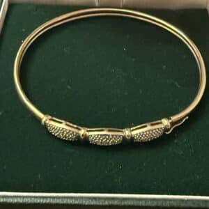 9ct gold diamond set bangle
