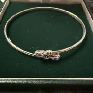 9ct white gold amethyst set bangle