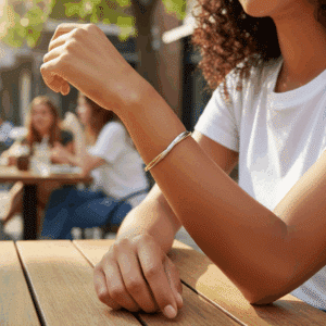9ct white and yellow gold gem set bangle