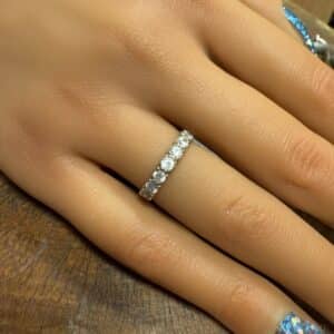 9ct gold cz set half eternity