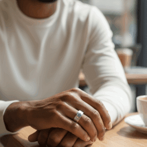 Unisex 9ct gold sapphire set band