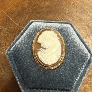 9ct gold mounted cameo brooch