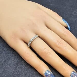 9ct gold half diamond eternity ring