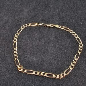 9ct yellow gold Figaro chain bracelet