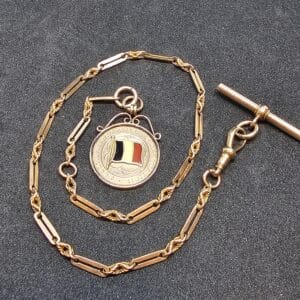 9ct Rose Gold Albert Chain and Medal