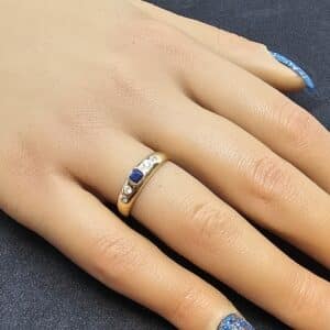 9ct Gold Sapphire and Diamond Ring
