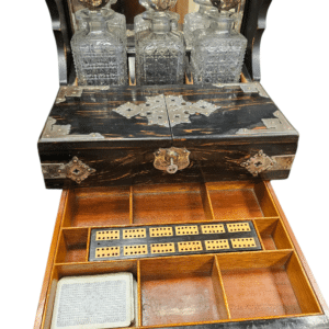 19th Century Victorian silver mounted on coromandel tantalus