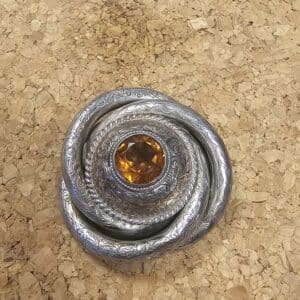 Scottish Engraved Coiled Target Brooch