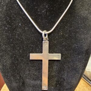 Sterling Silver Cross Pendant & Snake Chain Set