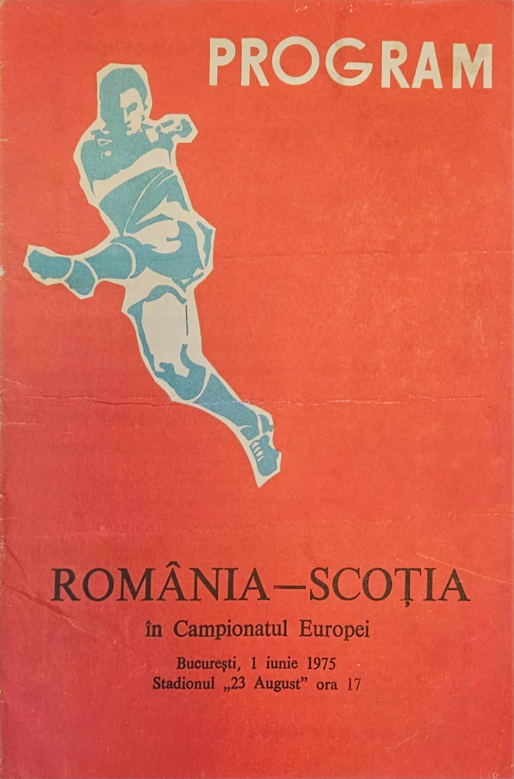 Official 1975 Romania v Scotland Match Programme