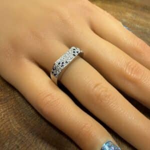 Bespoke 9ct diamond and sapphire ring