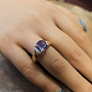 Amethyst Diamond 9ct Ring
