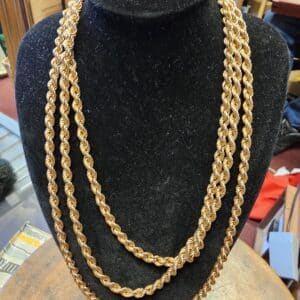 9ct Yellow Gold Rope Chain Necklace (54")
