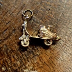 Vintage 9ct Yellow Gold Scooter / Moped Charm