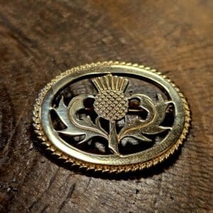 Vintage 9ct Yellow Gold Ortak Thistle Brooch