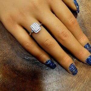 9ct White Gold 0.36ct Diamond Cluster Ring